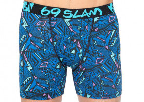 69slam Zig Zag Blue Lycra Boxer Men